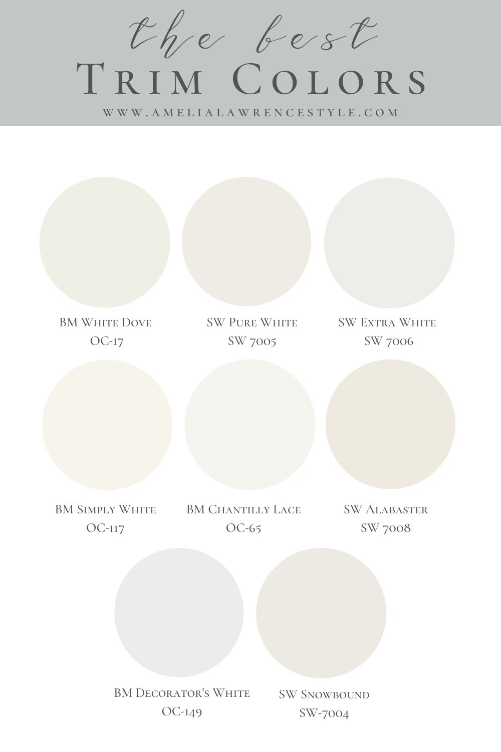 white trim paint color swatches