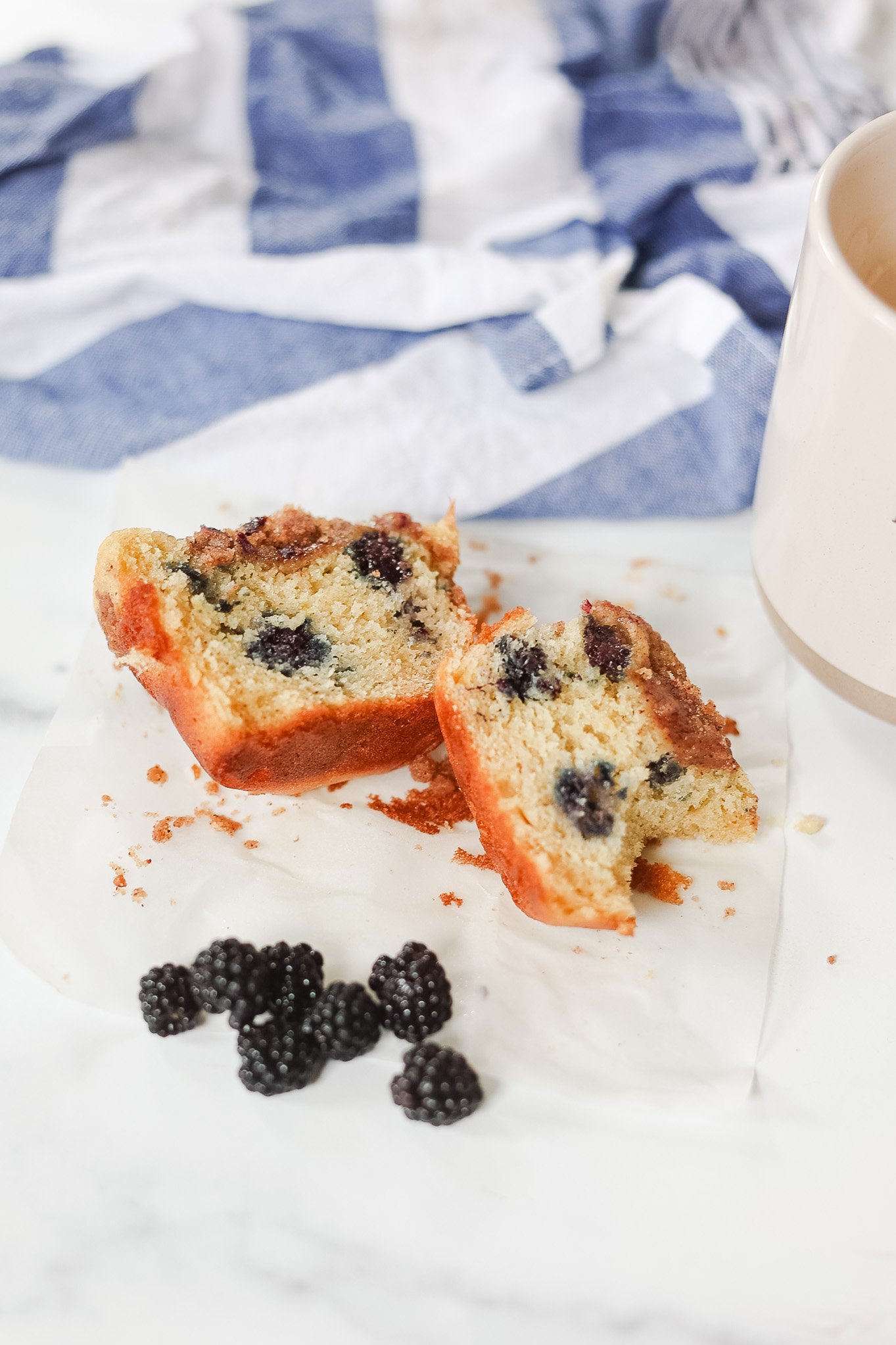 Blackberry Greek Yogurt Muffins