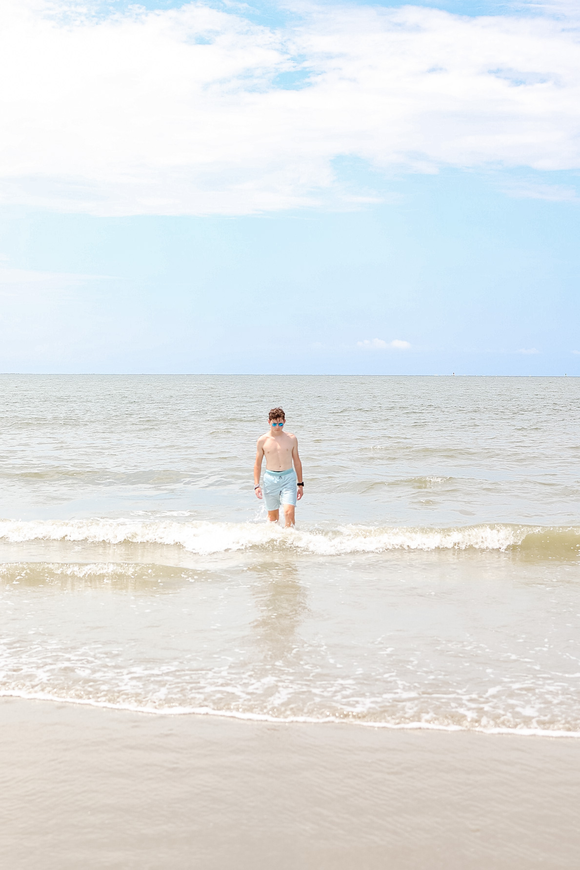 boy at beach in water