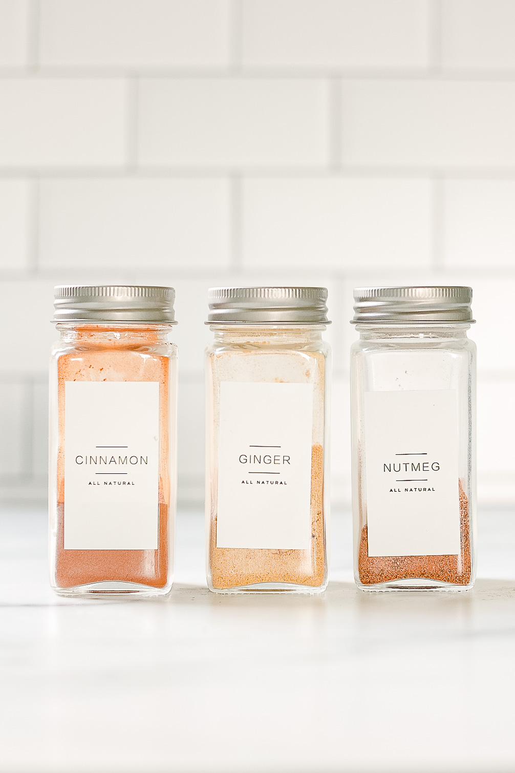 jars of spices on counter