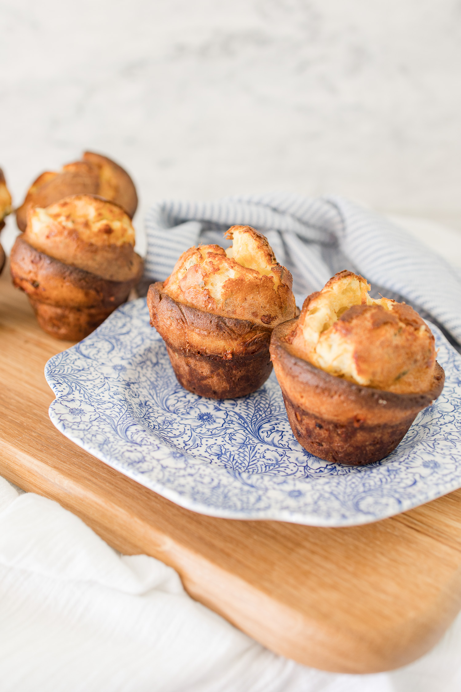 popover on blue floral plate