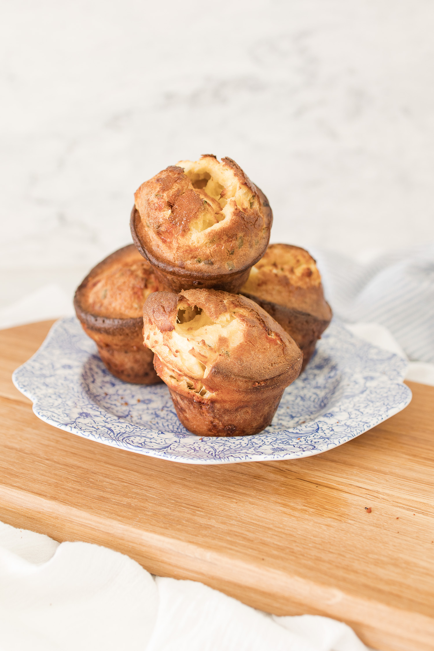 Popovers on blue plate