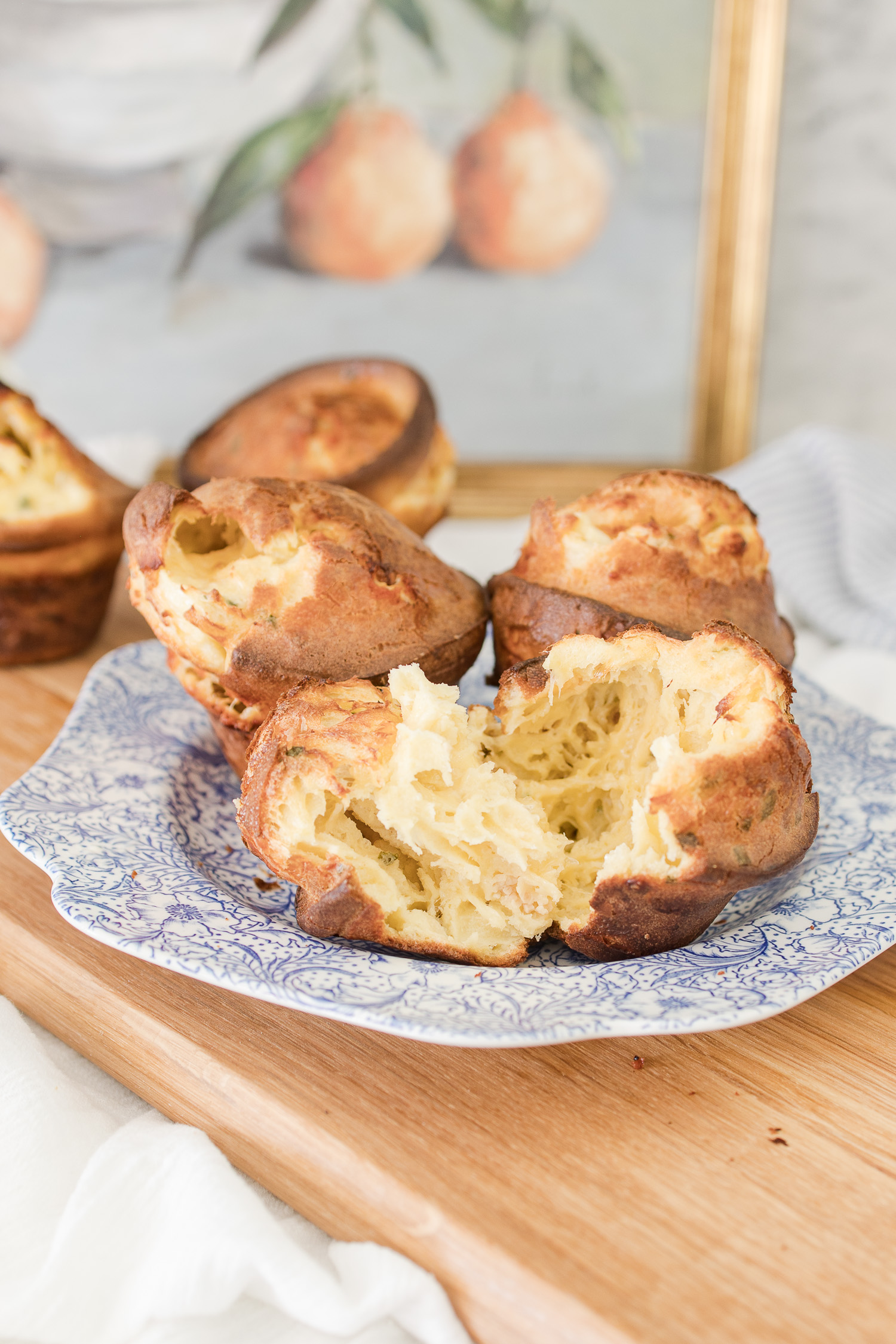 Popovers on blue plate