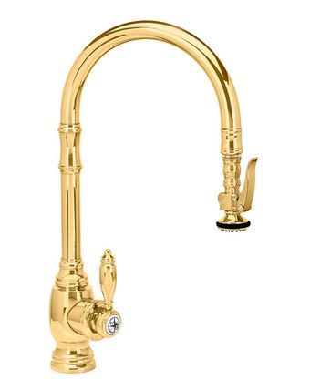 unlacquered brass faucet pull down