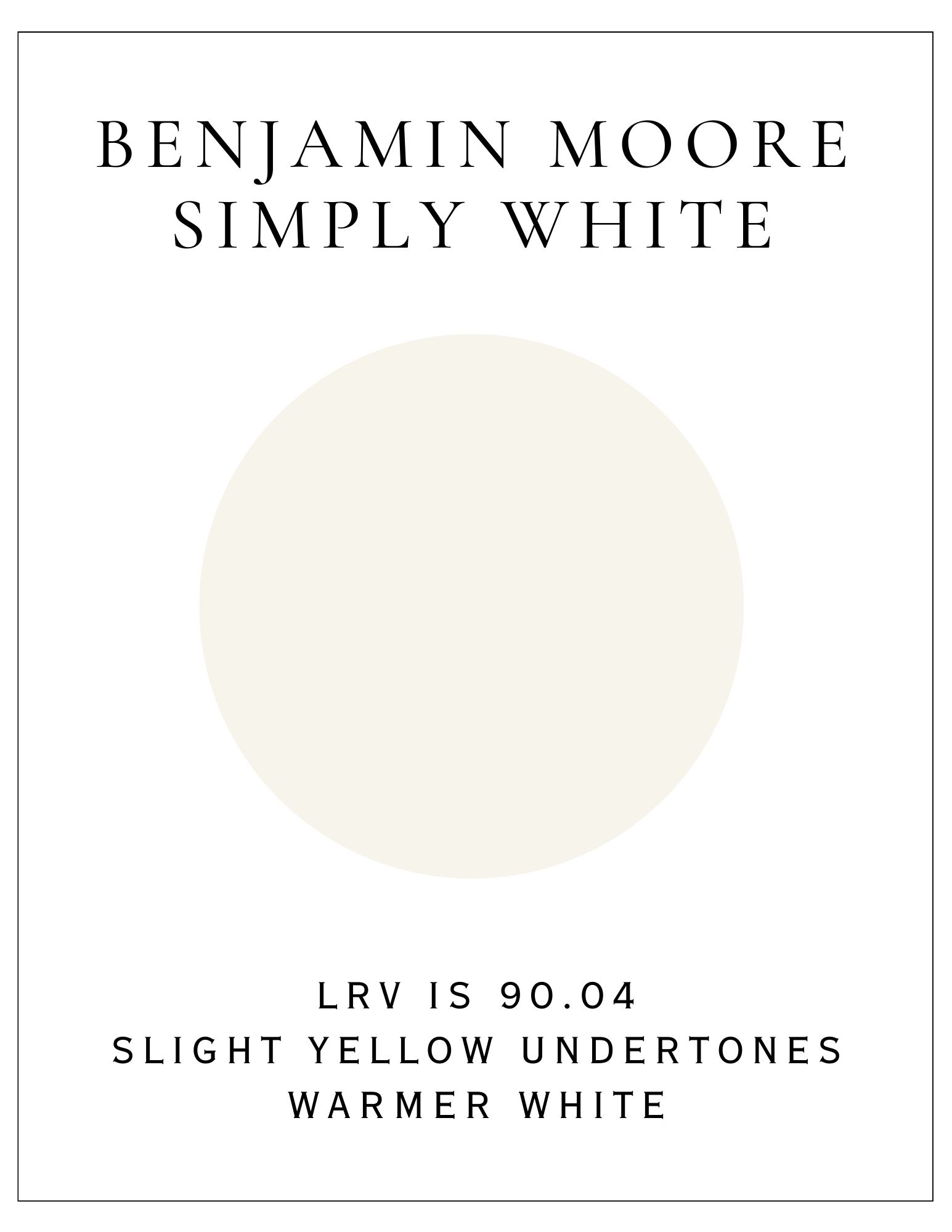 BM Simply White paint swatch