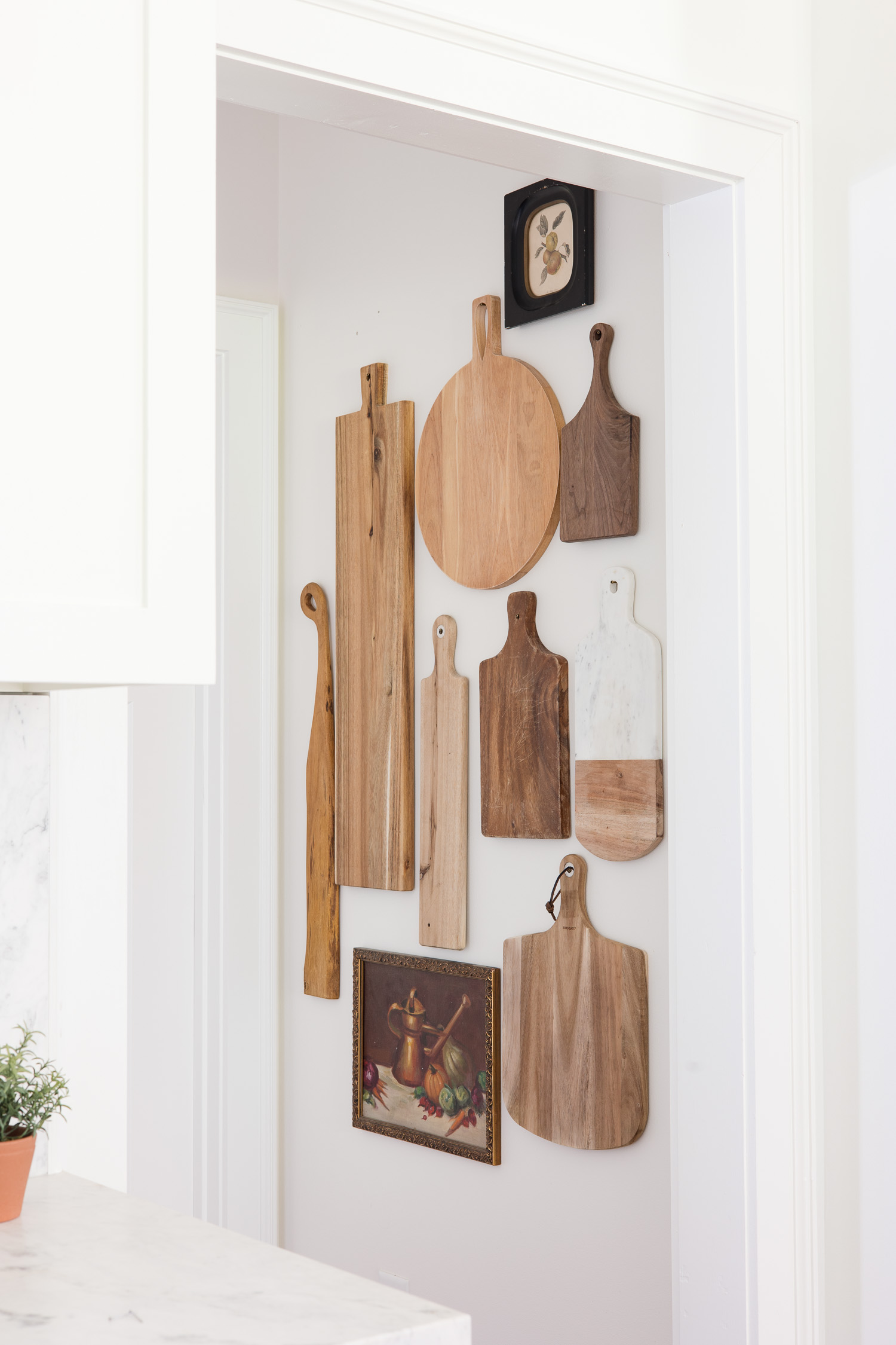 Wood cutting board wall gallery