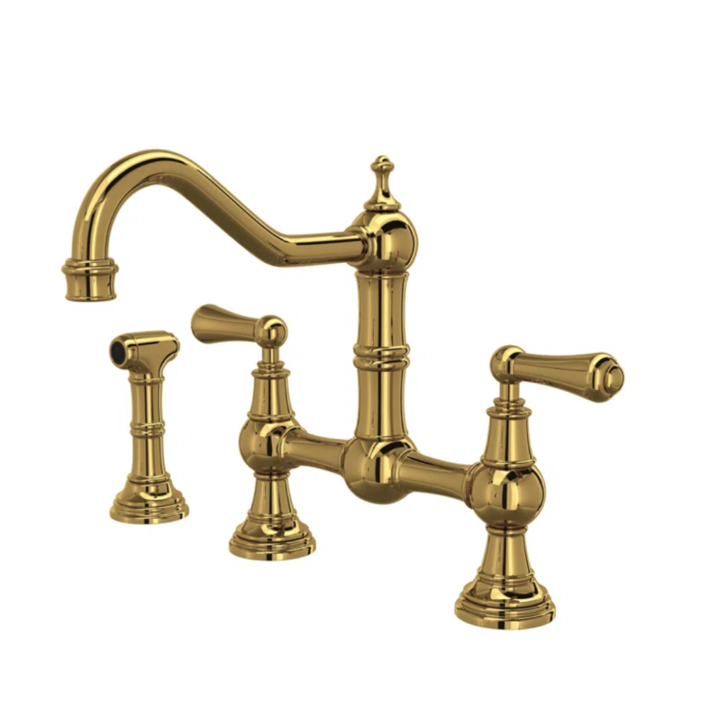 unlacquered brass kitchen faucets