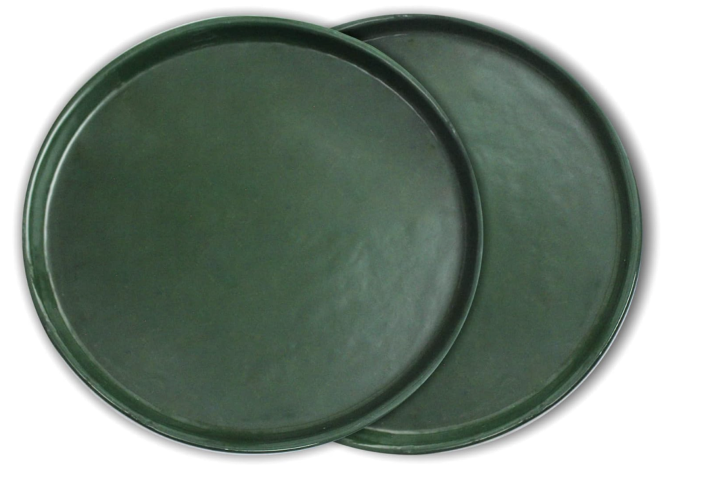 two green plates