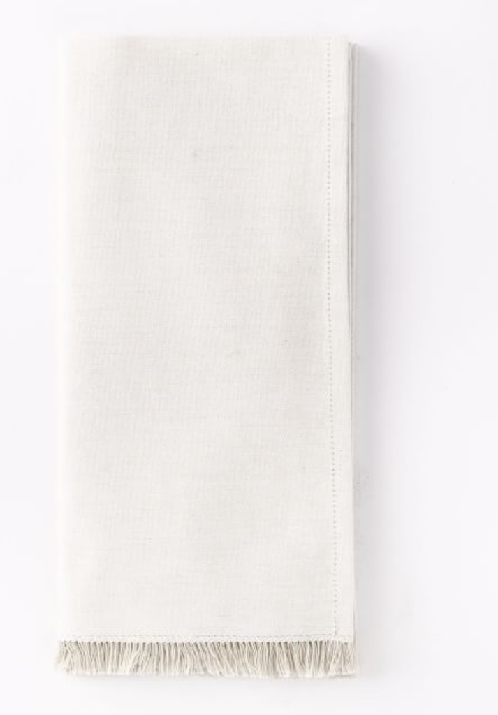 white napkin with fringe