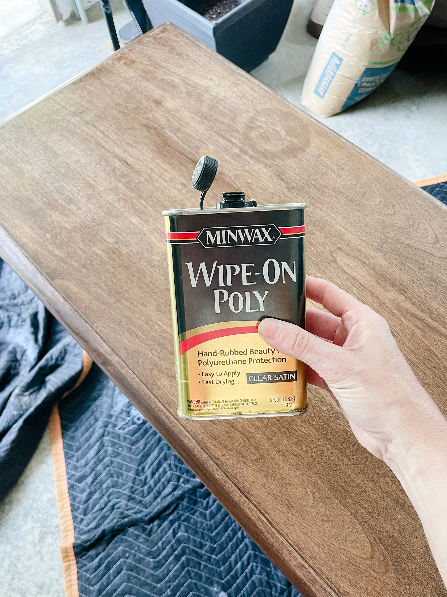 can of wipe on poly for table top