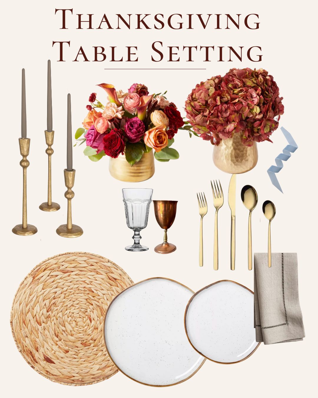 thanksgiving table setting collage
