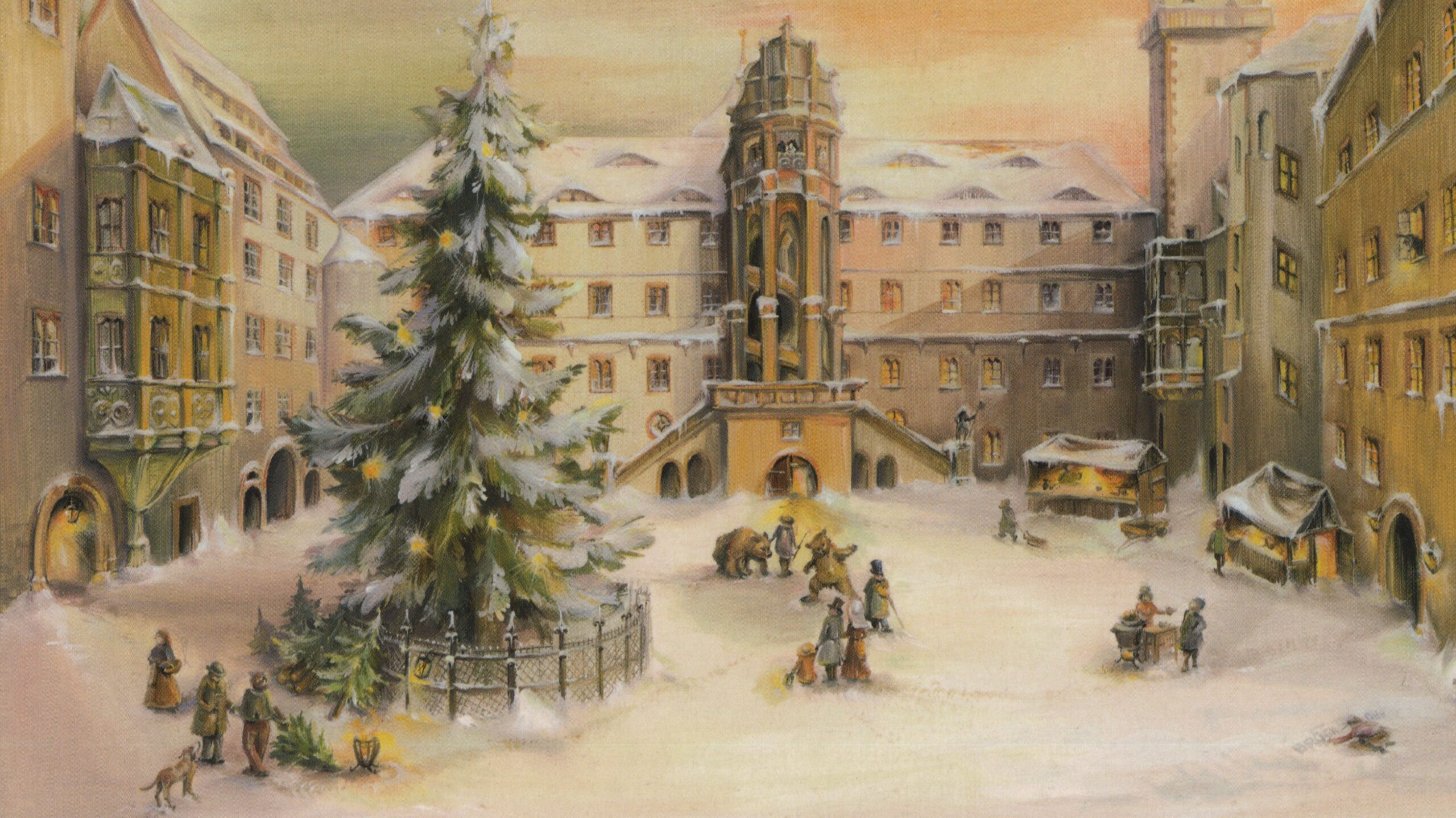 Christmas tree winter village