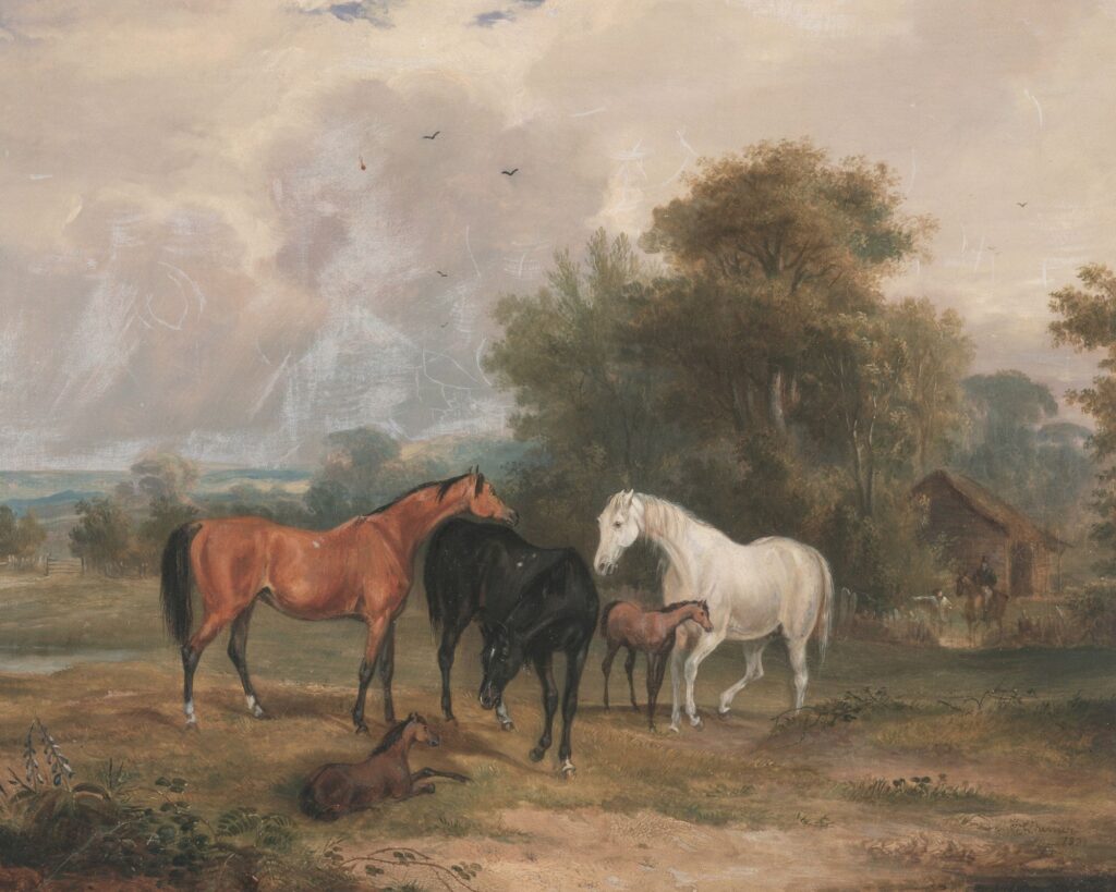 group of horses in artwork