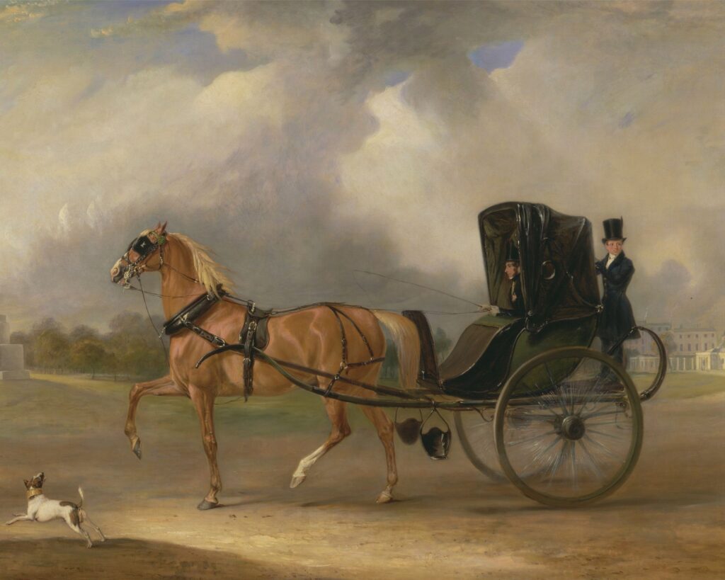 carriage pulled by horse artwork