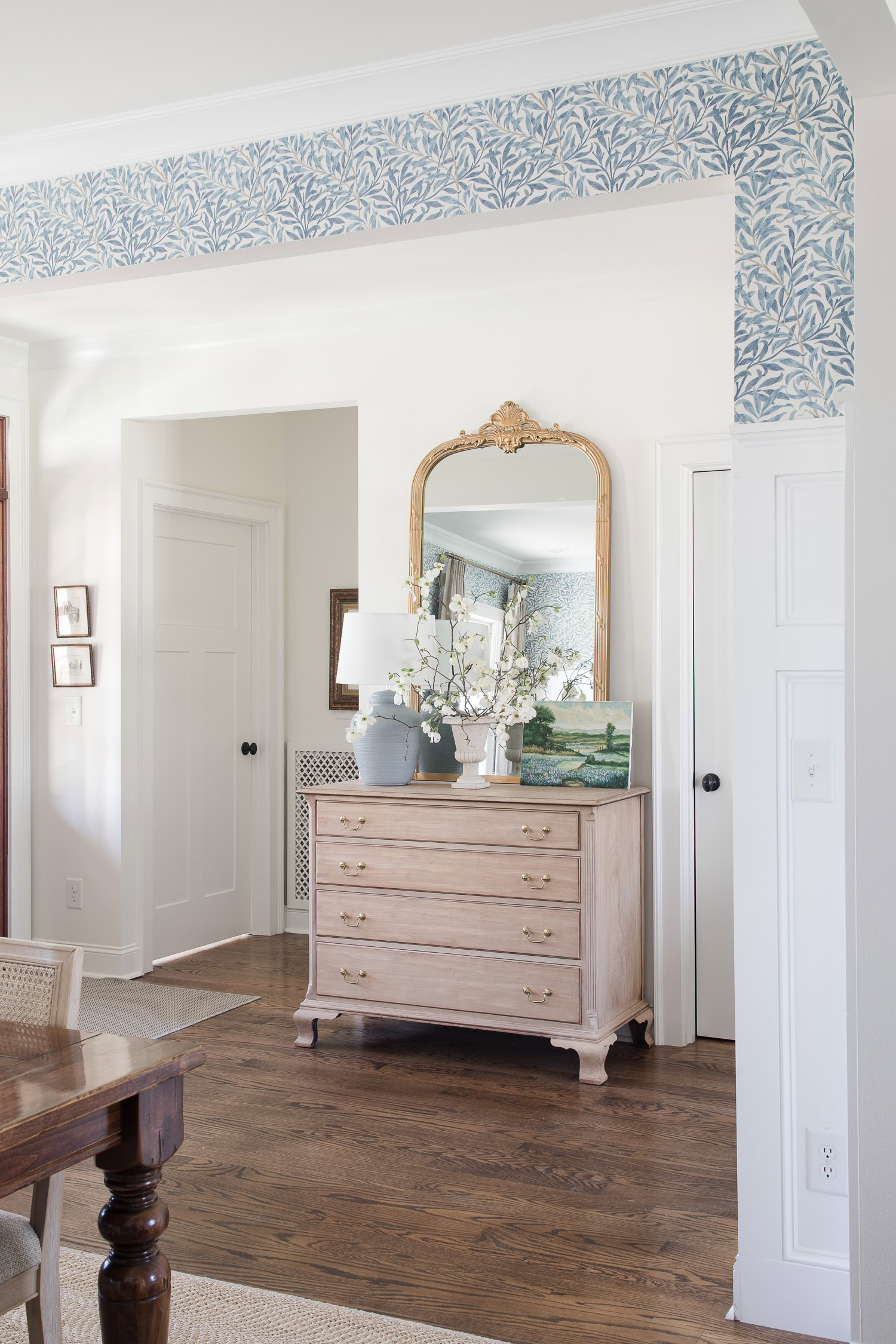 foyer with oak floors