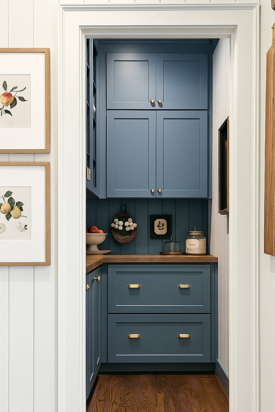 blue walk in pantry