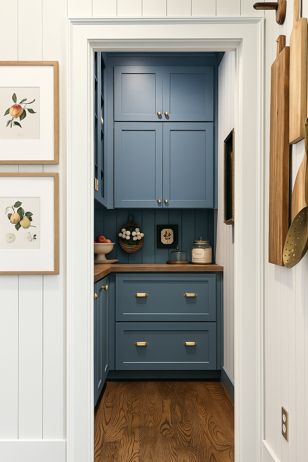 blue walk in pantry