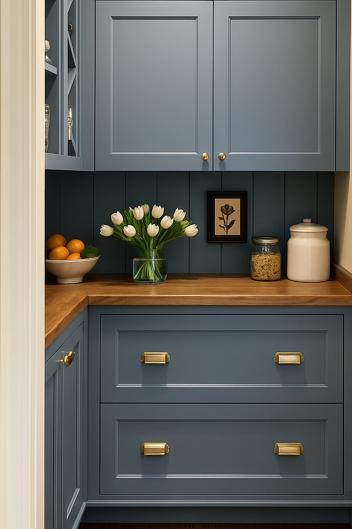 blue walk in pantry