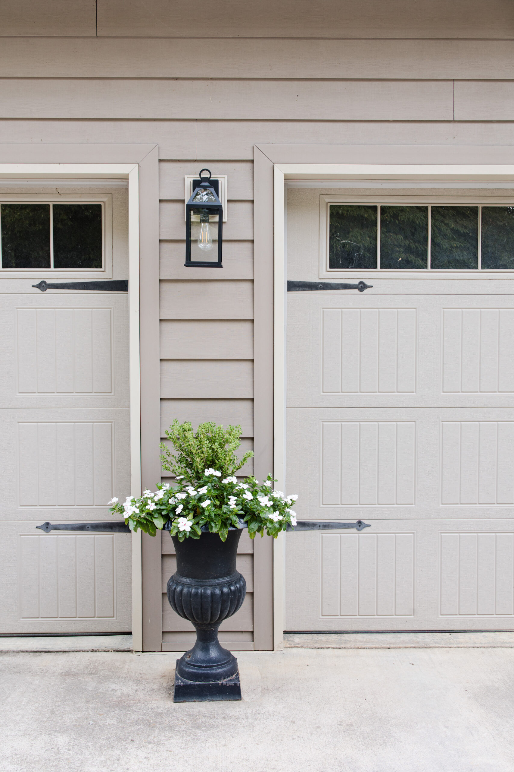 exterior outdoor light next to garage