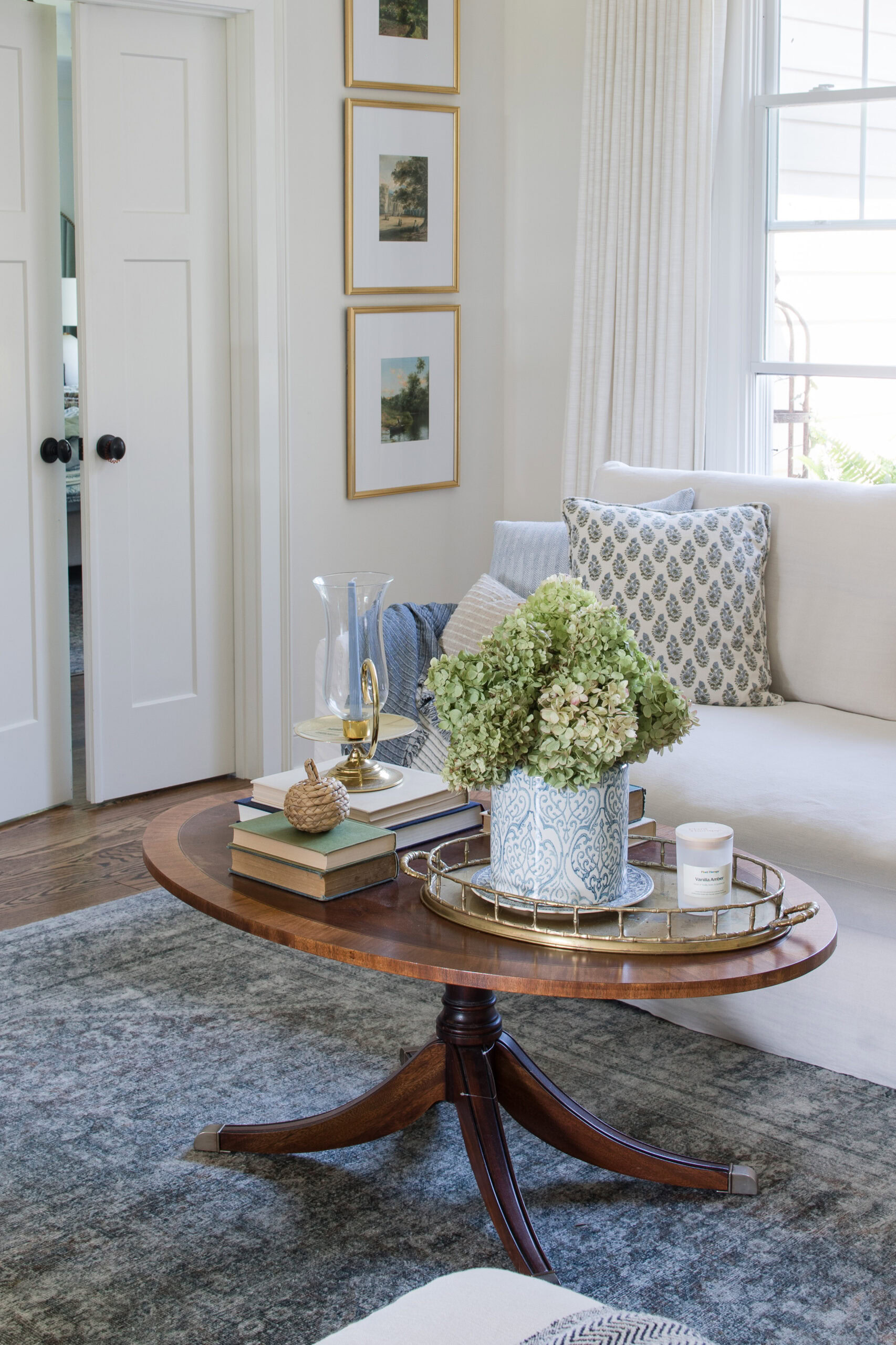 fall decor on coffee table