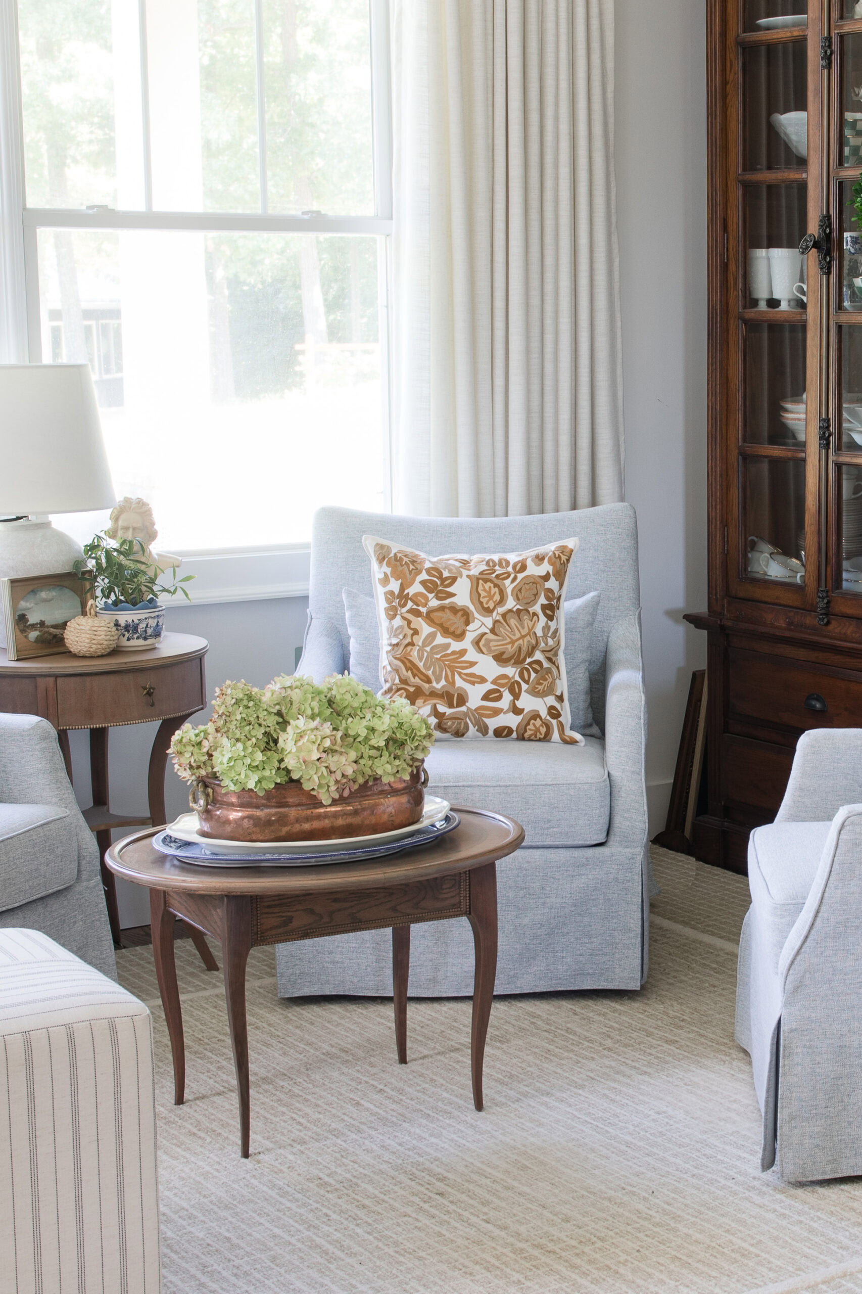 fall leaf pillow on chair