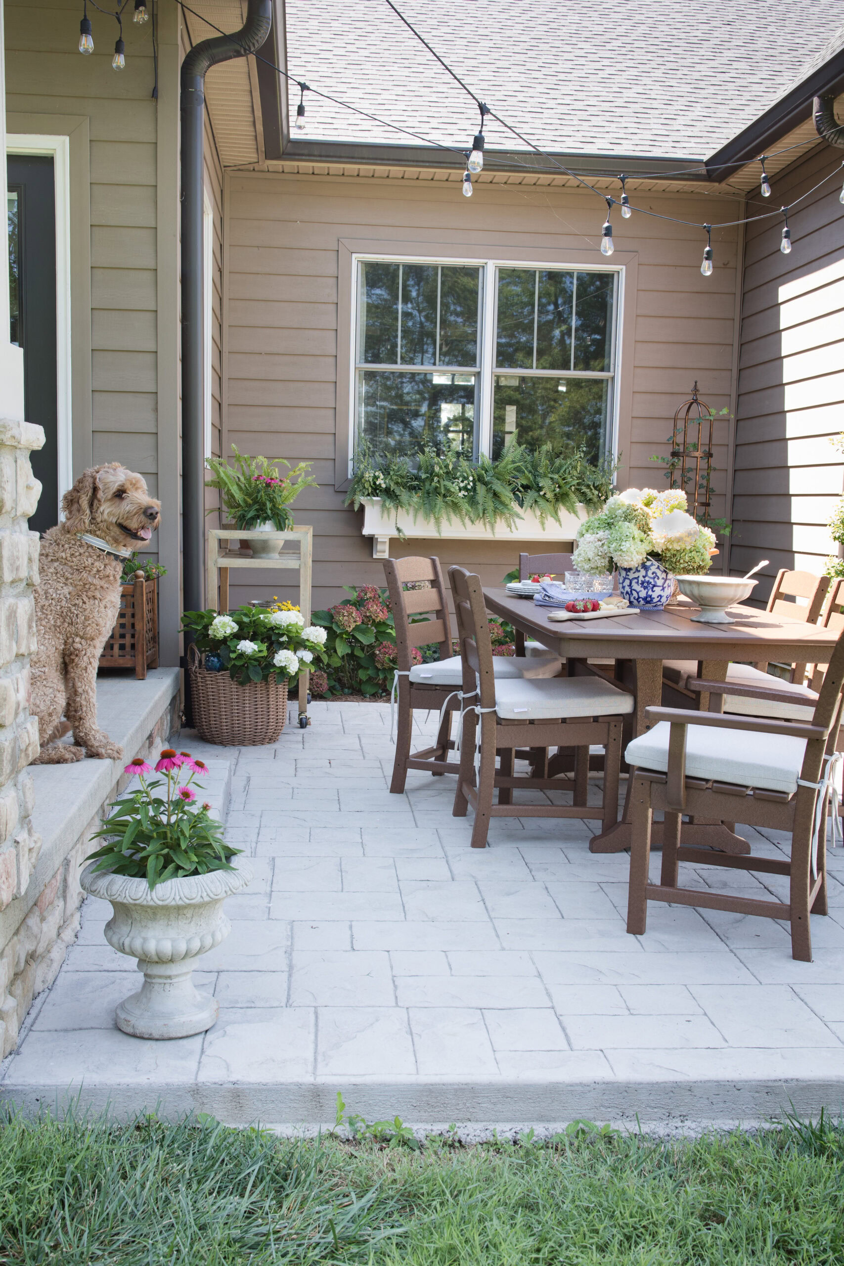 outdoor dining table on patio