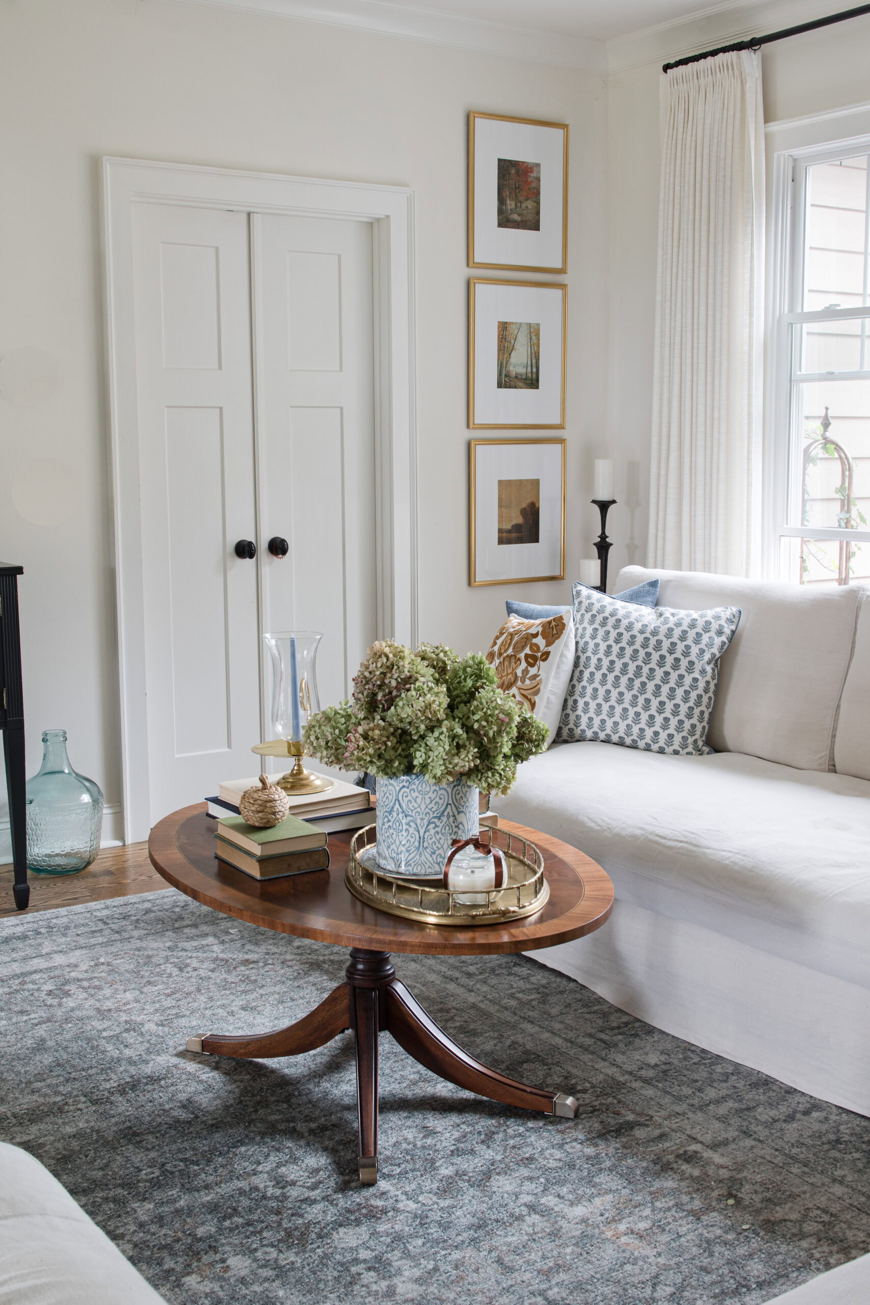 living room sofa with throw pillows